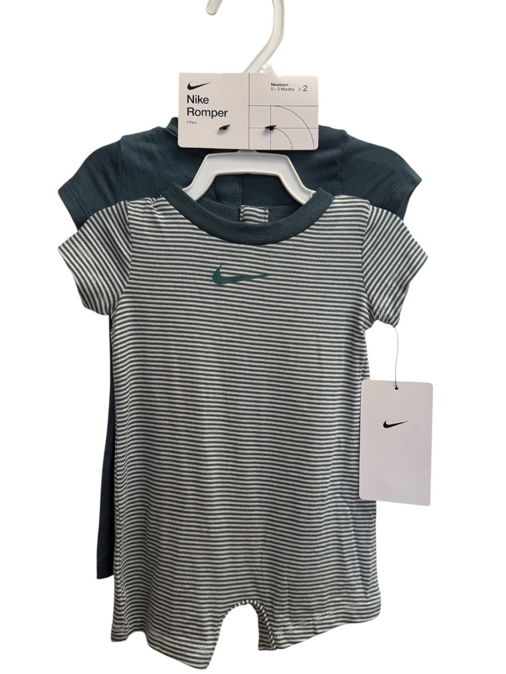 Nike Baby Romper Set — Dark Teal & Teal Stripe